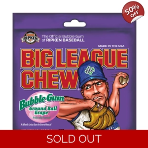Big League Chew Ground Ball Grape Bubble Gum - 60g Pack